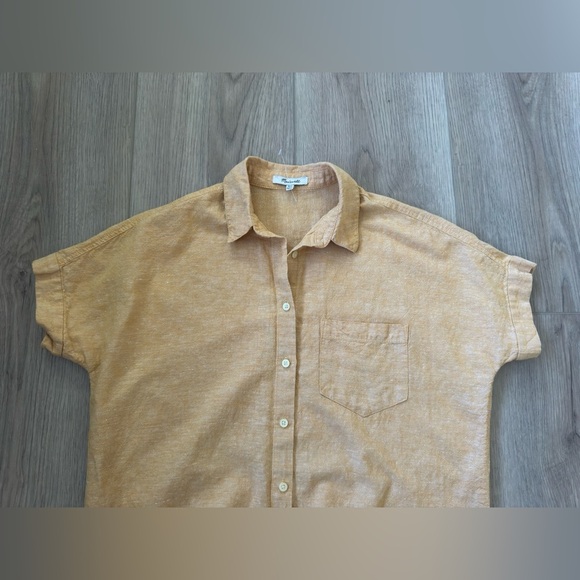 Madewell Mustard Linen Shirt - Picture 3 of 7